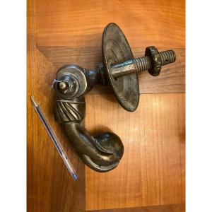 Large Bronze Door Knocker Representing A Hand Holding A Ball Late 18th Century 